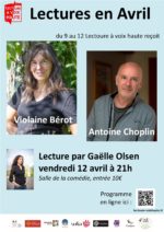 Violaine Bérot et Antoine Choplin à Lectoure du 9 au 13 avril 2024